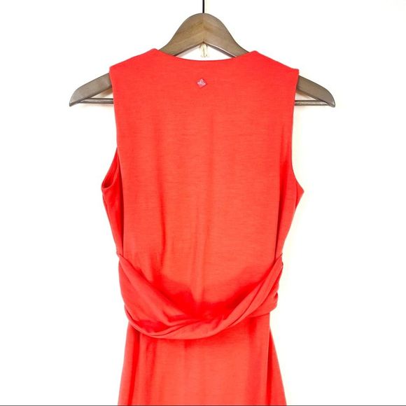 Prana Coral Twist Front Faux Wrap Dress Jersey - Picture 4 of 11